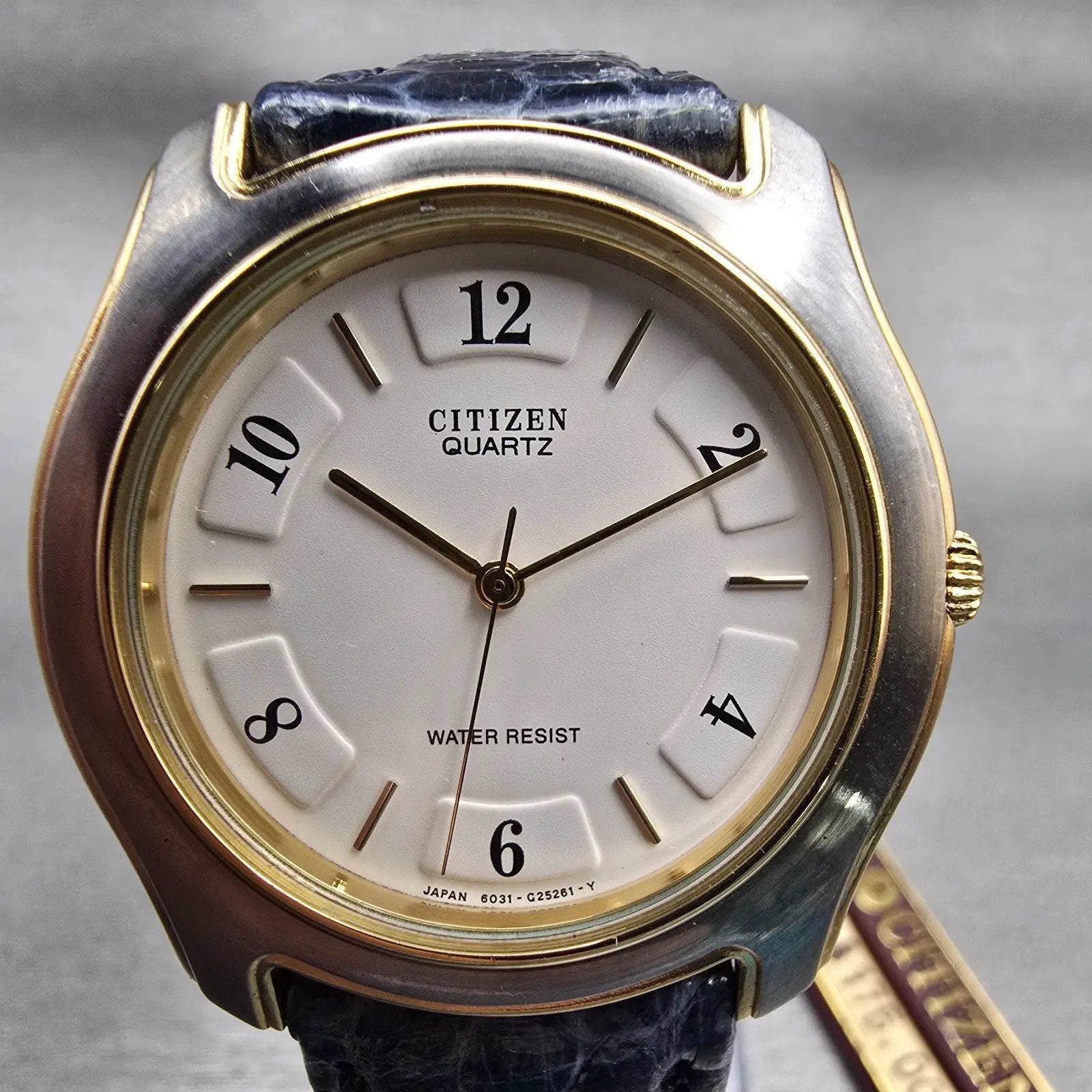 Citizen Watch Men 34mm White Dial Two Tone Round 6031-S07734 New Battery1