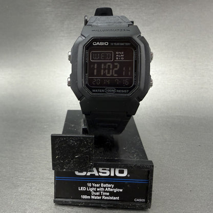 Casio W-800H Watch Men 38mm Digital Black Tone Alarm Chrono Octagon New Battery0