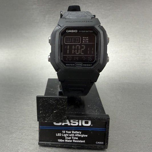 Casio W-800H Watch Men 38mm Digital Black Tone Alarm Chrono Octagon New Battery0