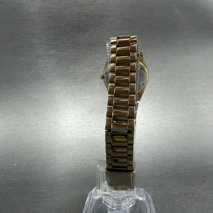Seiko SQ Watch Women 24mm Champagne Dial Gold Tone Daydate 3E23-0A69 New Batt U97