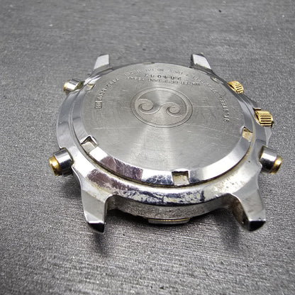 Seiko Sports 150 Chronograph Watch Men 40mm Gray Dial Two Tone Date Round PARTS12