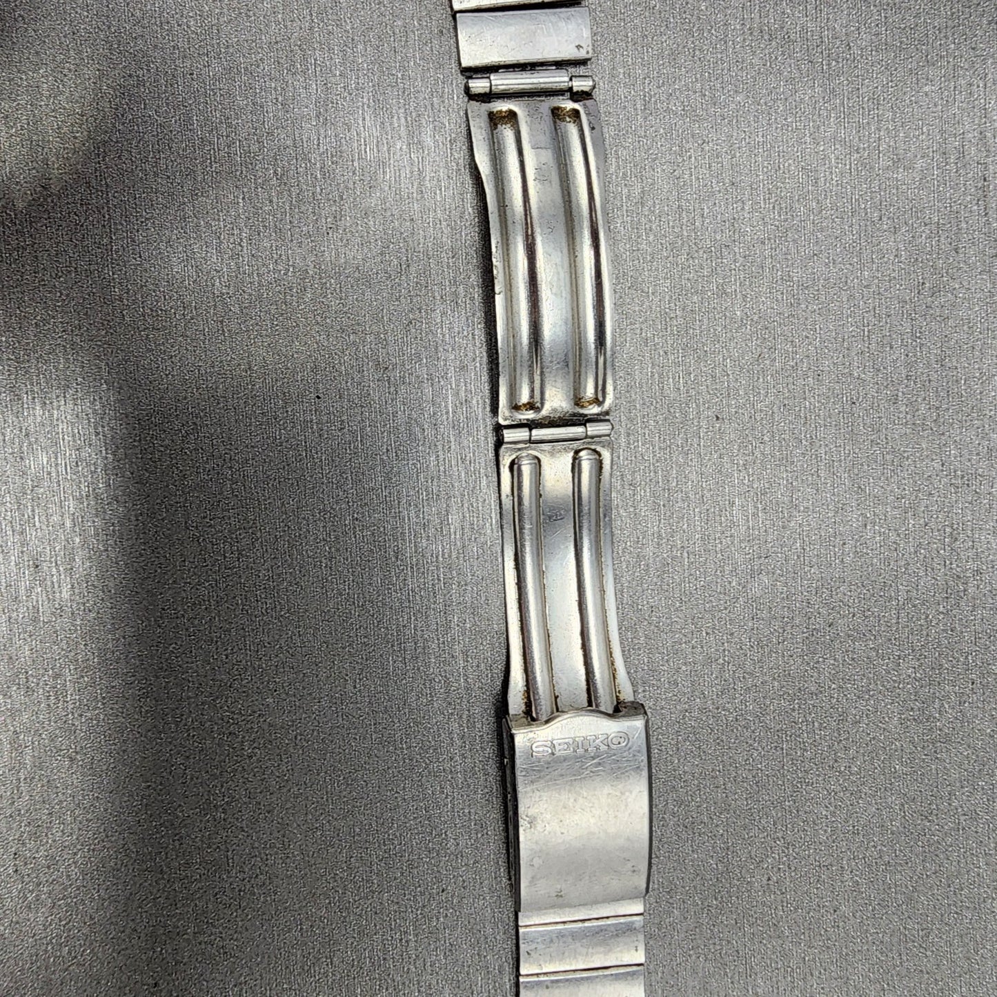 VTG Seiko bracelet 22mm Stainless Steel Tri Folding Clasp Japan made READ!!!11
