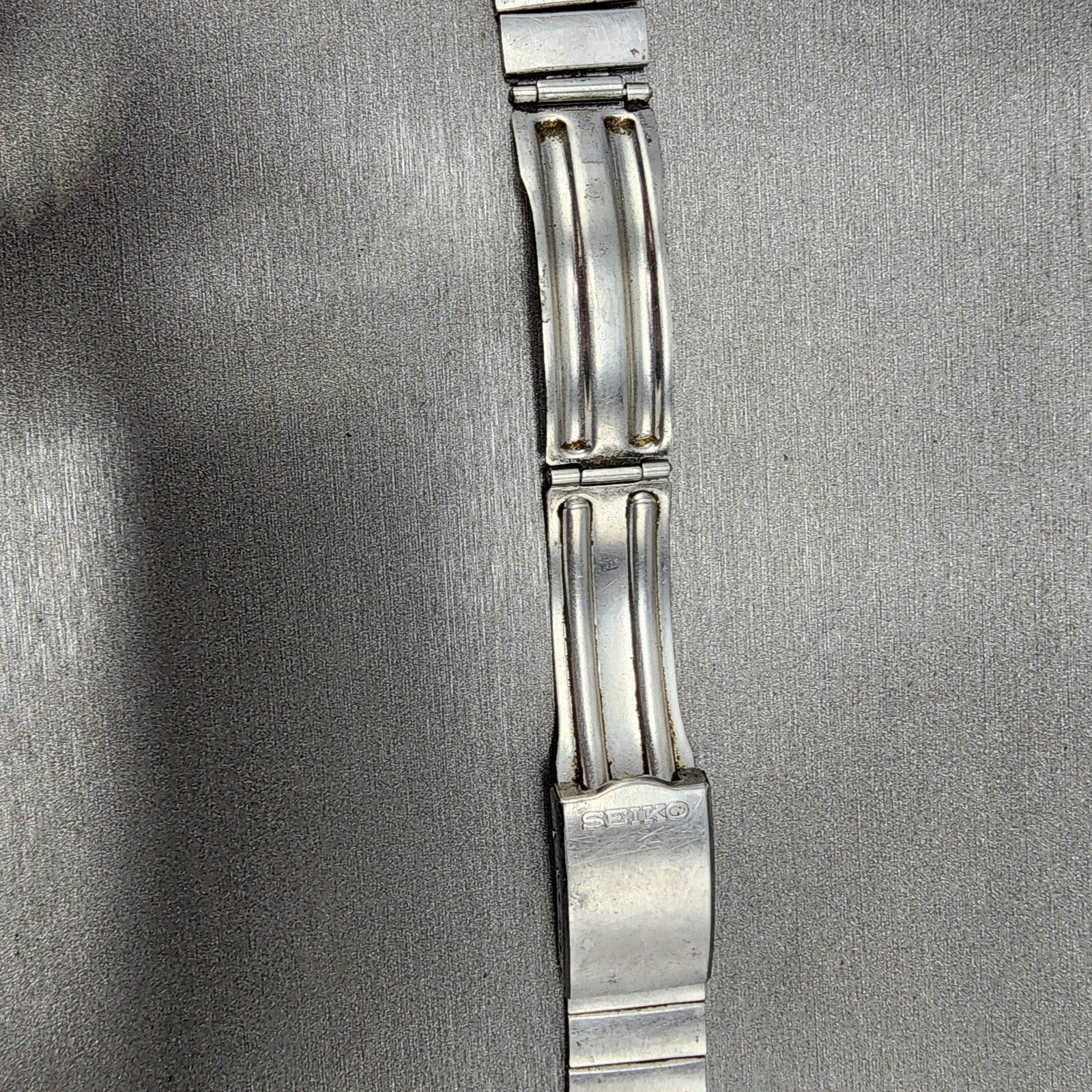 VTG Seiko bracelet 22mm Stainless Steel Tri Folding Clasp Japan made READ!!!11