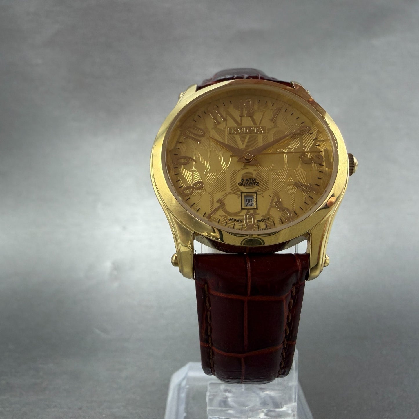 Invicta Watch Women 30mm Gold Dial Gold Tone Date Round 2780 New Battery5