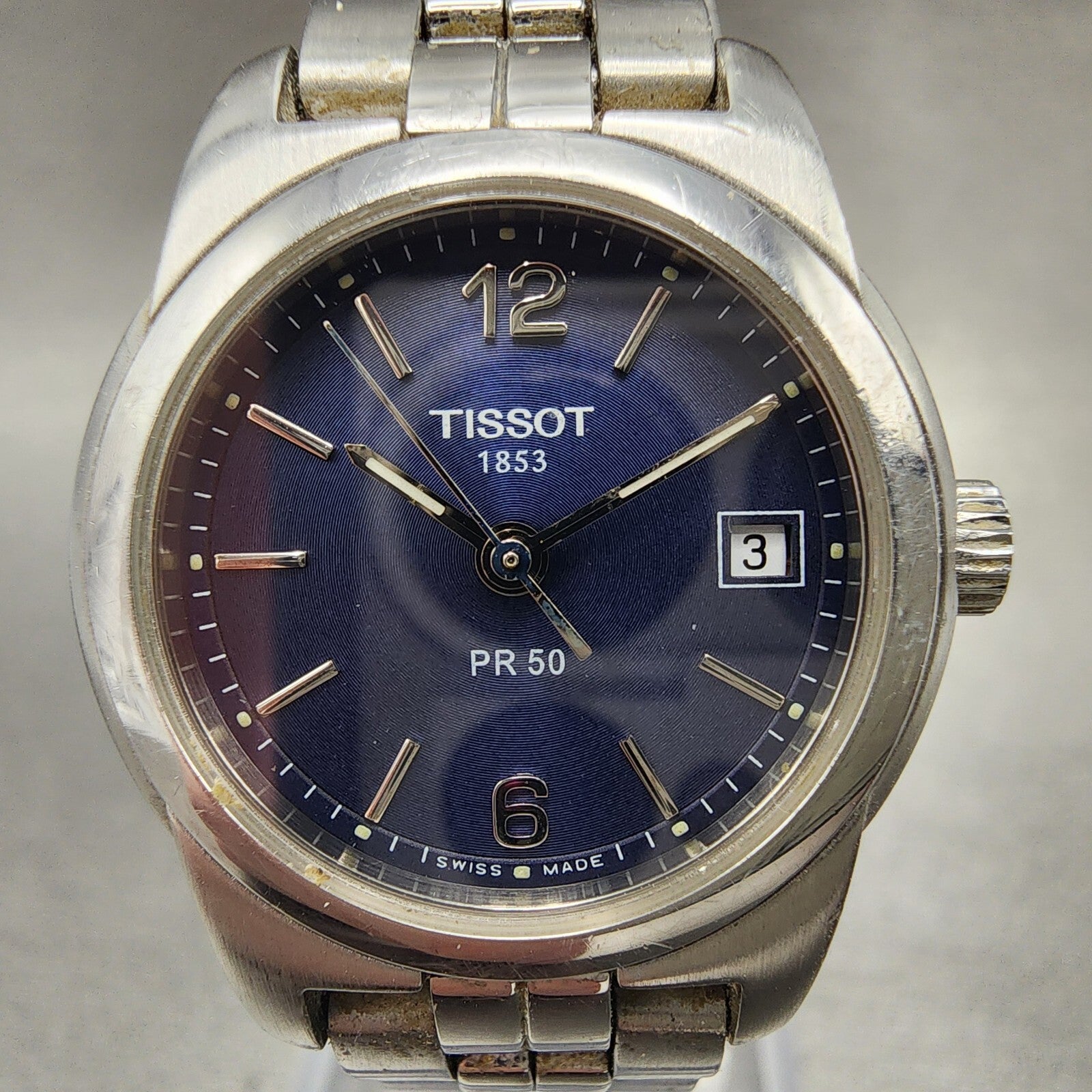 Tissot PR50 Watch Women 25mm Blue Dial Stainless Steel Date Round New Battery1