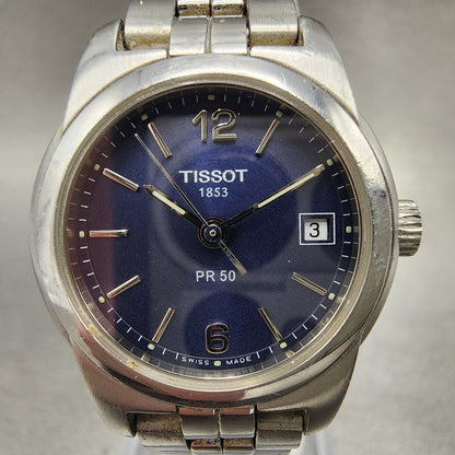 Tissot PR50 Watch Women 25mm Blue Dial Stainless Steel Date Round New Battery1