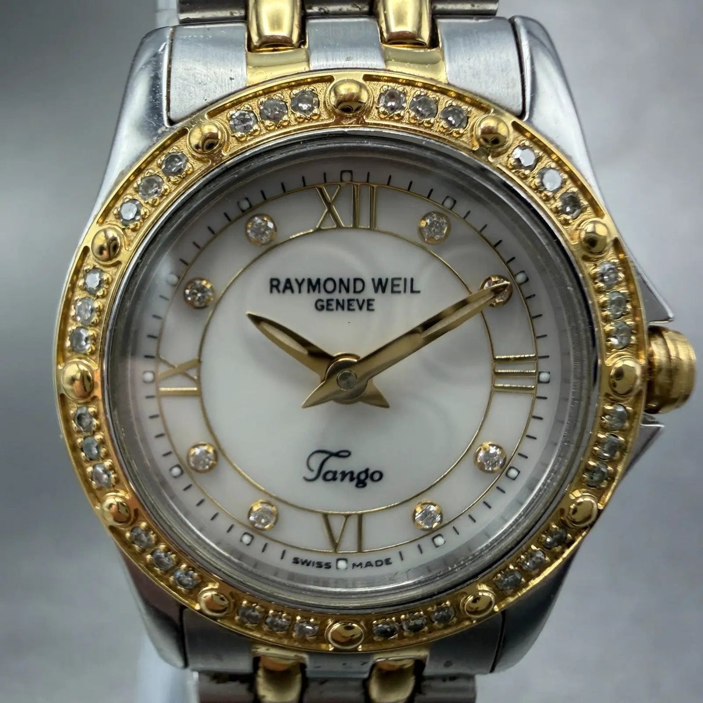 Raymond Weil Tango Watch Women 23mm MOP Dial Steel Diamond Bezel 5790 New batt1