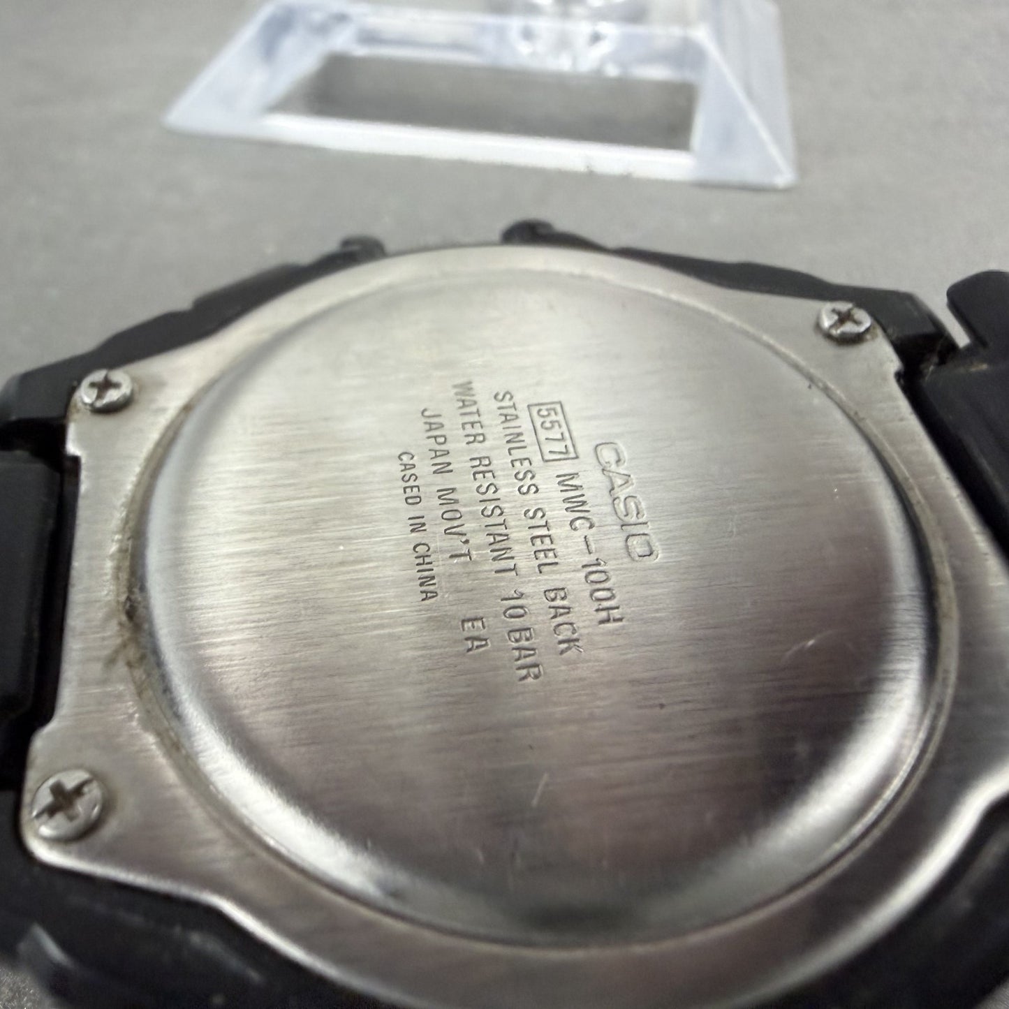 Casio Watch Men 44mm White Dial Black Tone Round MWC100H New Battery9