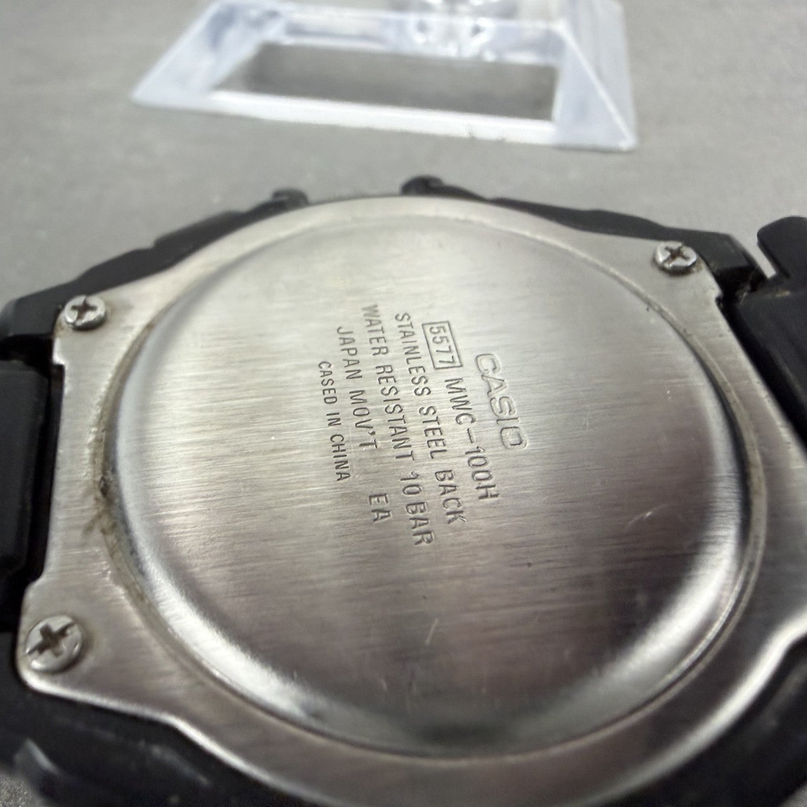 Casio Watch Men 44mm White Dial Black Tone Round MWC100H New Battery9