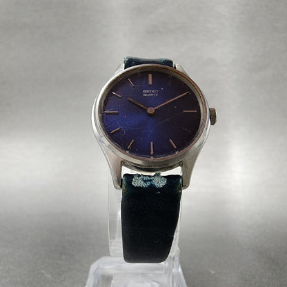 VTG Seiko Watch Women 24mm Blue Dial Silver Tone Round 43-0039 PARTS