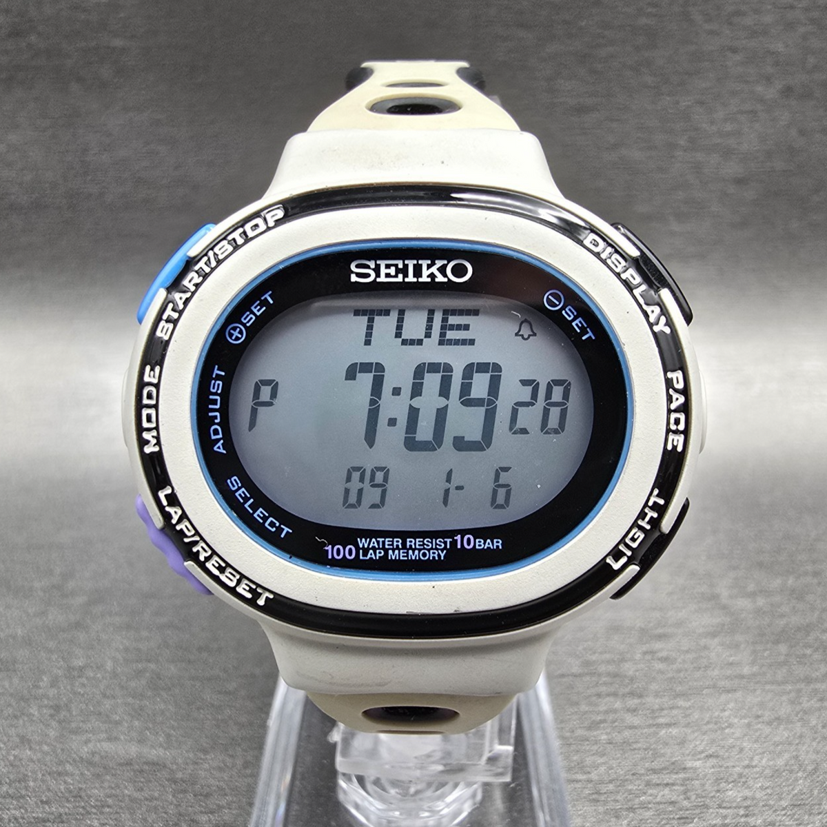 Seiko Prospex Super Runner Watch Women 40mm Black White S601-00A0 New Battery0