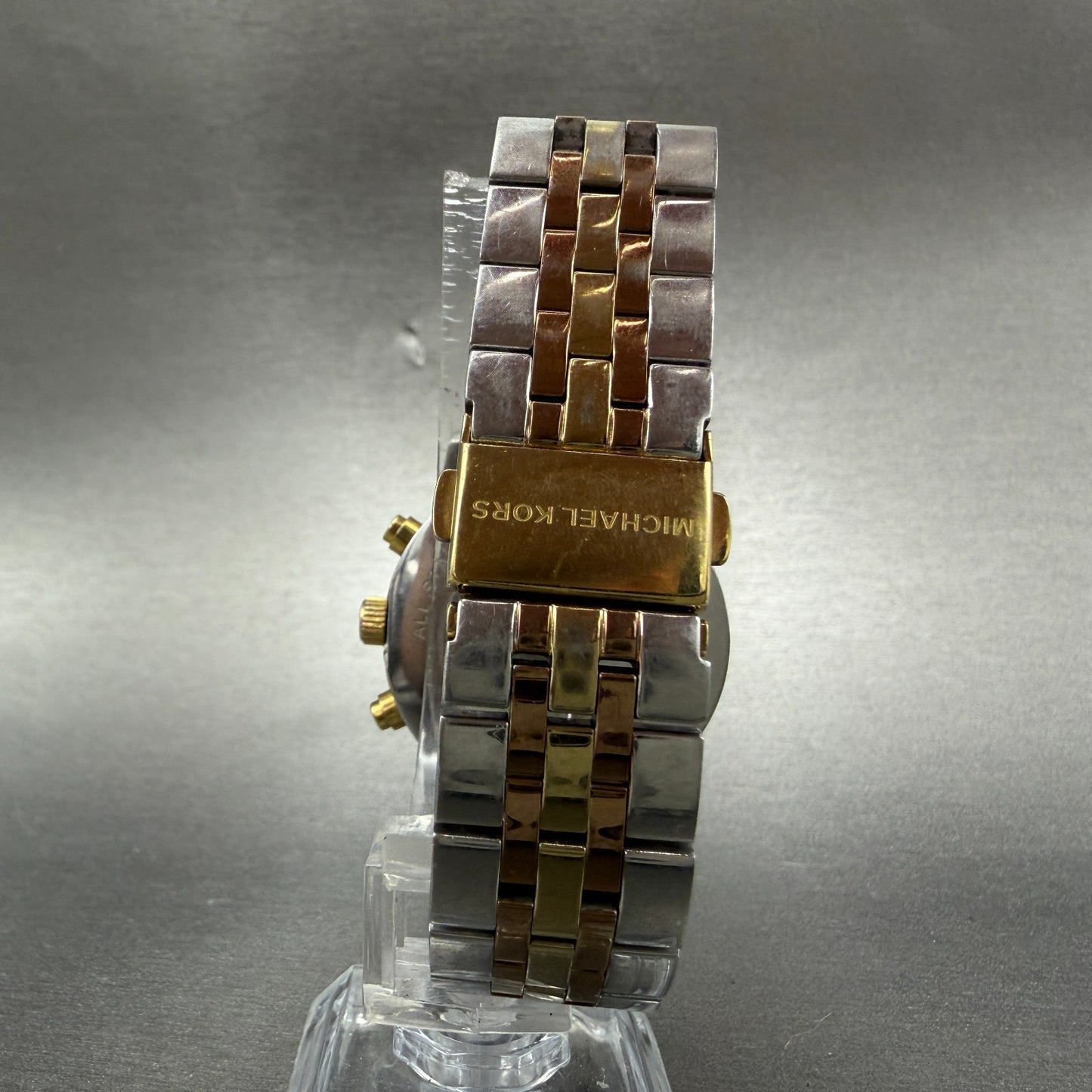 Michael Kors Ritz Chronograph Watch Women 37mm MOP Dial Two Tone New Battery7