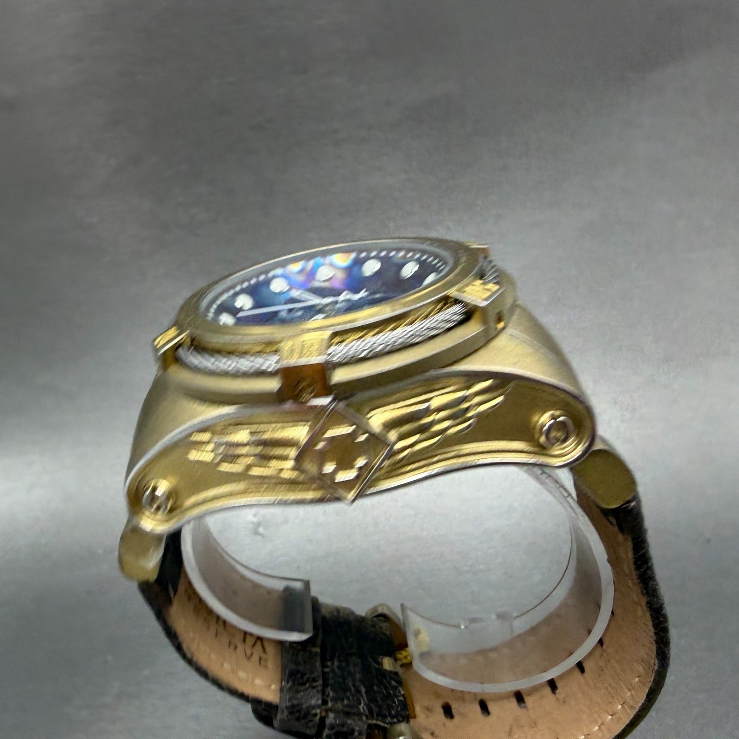 Invicta Reserve Bolt Zeus Empire Watch Men 54mm Blue Dial Gold Tone 17375 Newbat5