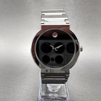 Movado Valor Watch Men 34mm Black Dial Tungsten Round 0604409 New Battery0