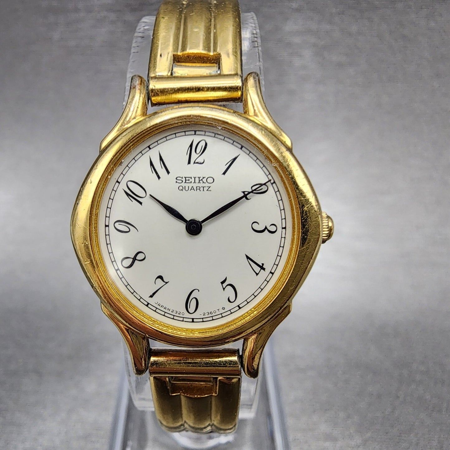 Seiko Watch Women 23mm White Dial Two Tone Round 23206170 New Battery VTG0