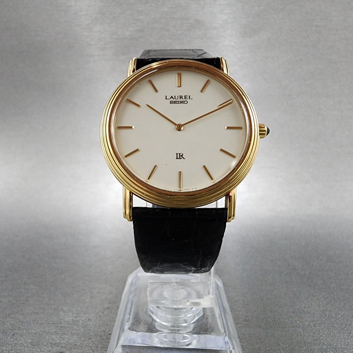 Seiko Laurel Watch Men 32mm White Dial Gold Tone 5A540340 New Battery VTG4