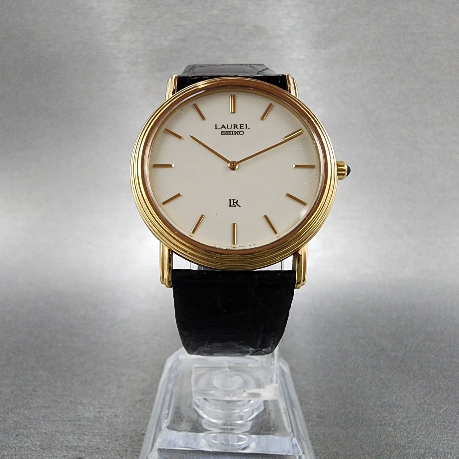 Seiko Laurel Watch Men 32mm White Dial Gold Tone 5A540340 New Battery VTG4