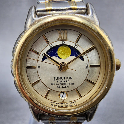 Citizen Junction Moonphase Watch Women 26mm Champagne Dial Two Tone Date PARTS
