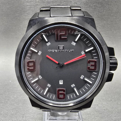 Oceanaut Armada Watch Men 49mm Black Dial Black Red Round OC7312 New Battery0