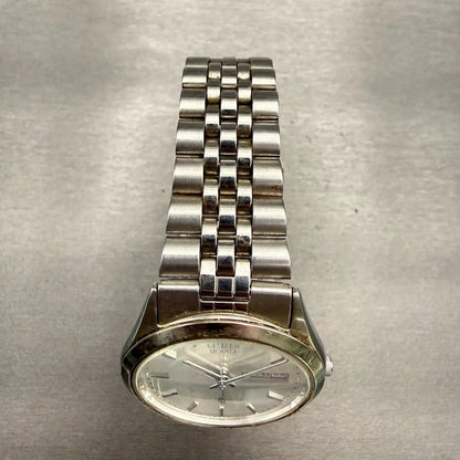 Citizen CQ Watch Men 35mm Silver Dial Silver Daydate Round 8100-S96389 New Batt4