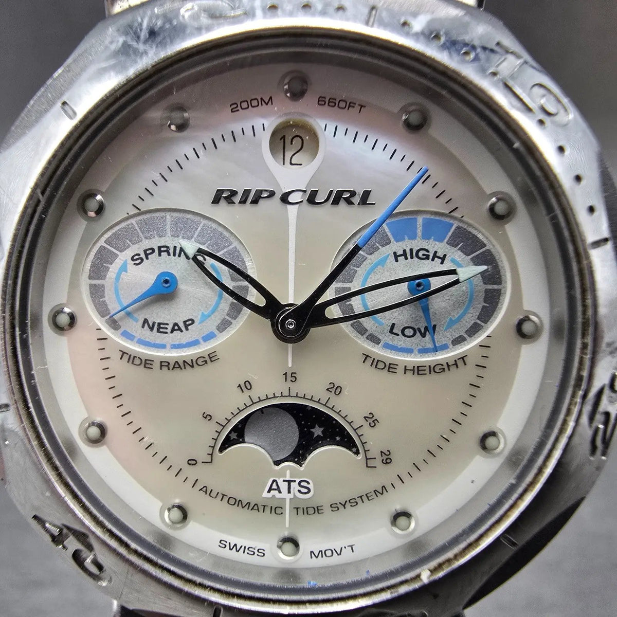 Ripcurl Pacific Tidemaster Watch Women 36mm MOP Dial Silver Moon Phase READ!!!!!2