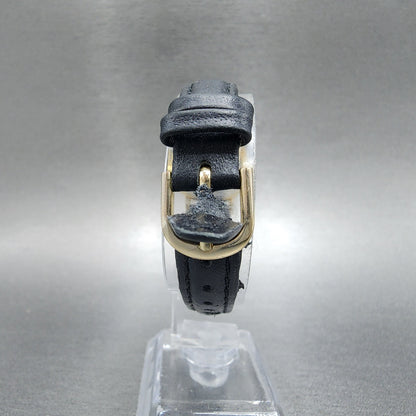 Movado Museum Watch Women 25mm Black Dial Gold Tone Round 87-25-832 New Batt C67