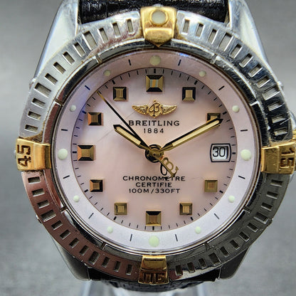 Breitling Callistino Watch Women 29mm MOP Dial Two Tone Date B72345 New Battery