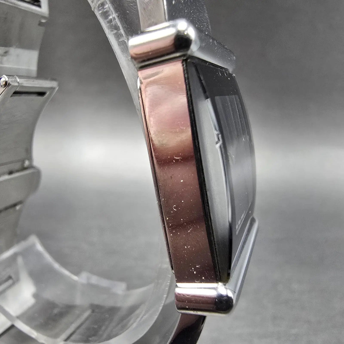 Citizen Eco-Drive Tank Watch Women 23mm Black Dial Silver B023-Y70719 Works JP3