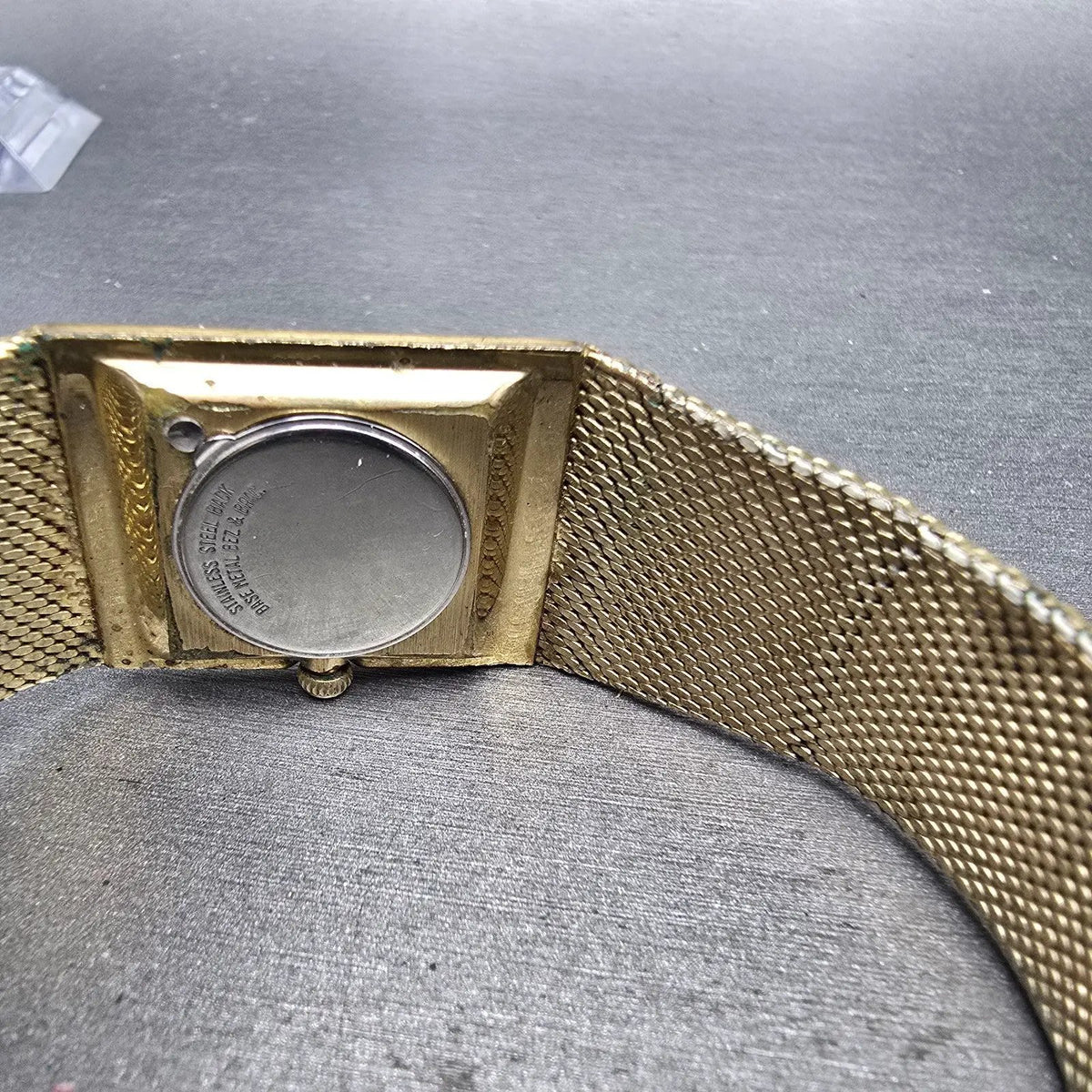 Longines Tank Watch Men 25mm Gold Dial Gold Tone Oval Rectangle L960.2 PARTS13