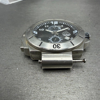 Adidas Chronograph Watch Men 51mm Black Dial Steel Date Round New Batt ADP17862