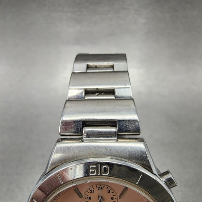 Citizen WICCA Chronograph Watch Women 32mm Pink Dial Silver Tone Date NewBattery4