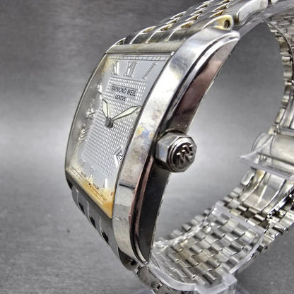 Raymond Weil Don Giovonni Tank Watch Men 30mm Silver Dial Steel Date 9975 NewBat2