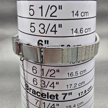 Seiko Watch Women 12mm Silver Dial Silver Tone Rectangle 1320-5119 New Battery K9