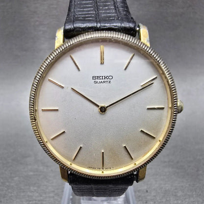 Seiko Watch Men 33mm Silver Dial Gold Tone Round READ!!!! 7800-9039 New Battery0