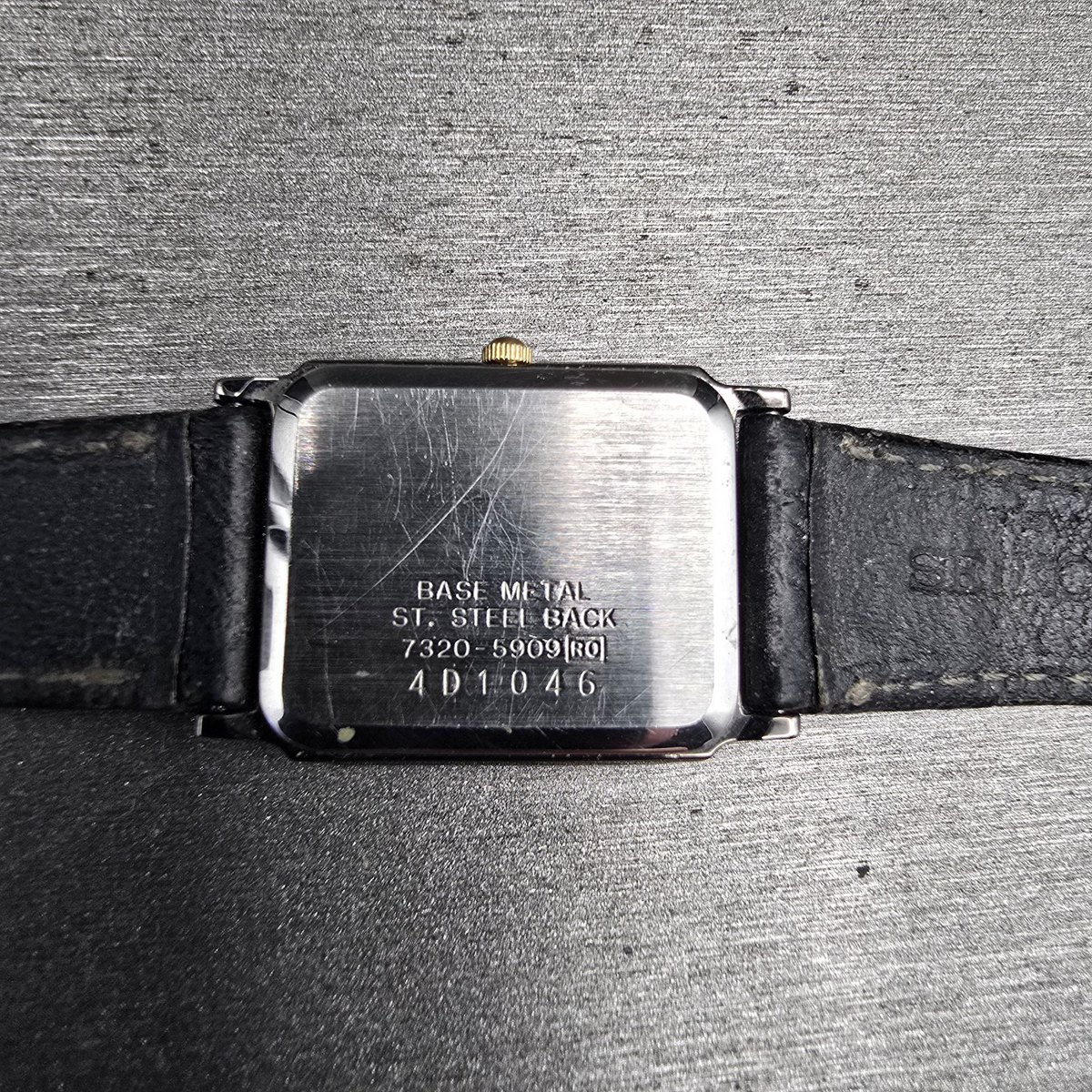 Seiko Tank Watch Women 19mm Gray Dial Two Tone Rectangle 7320-5909 New Battery10