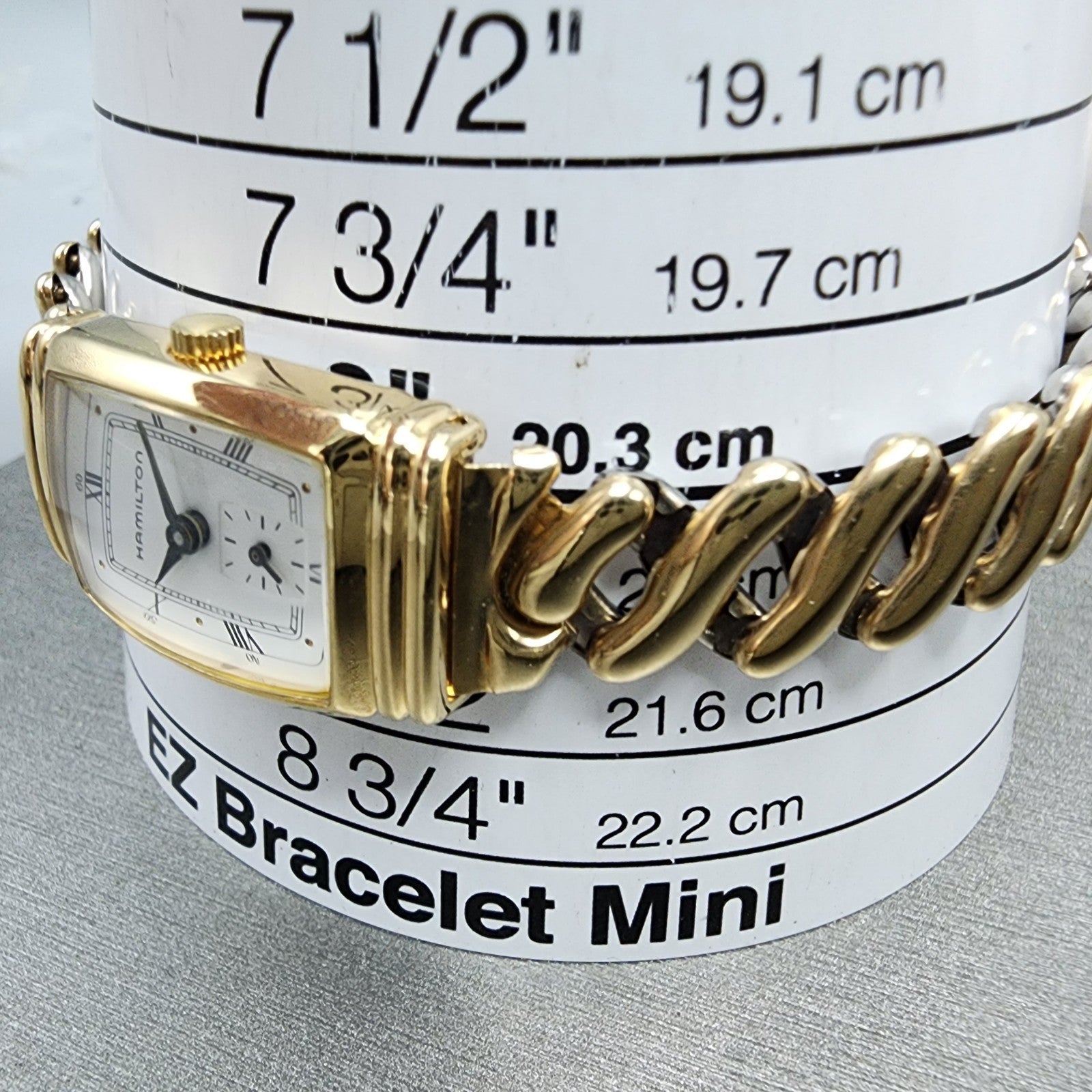 Hamilton Benton Tank Watch Women 19mm White Dial Gold Tone Rectangle New Batt10