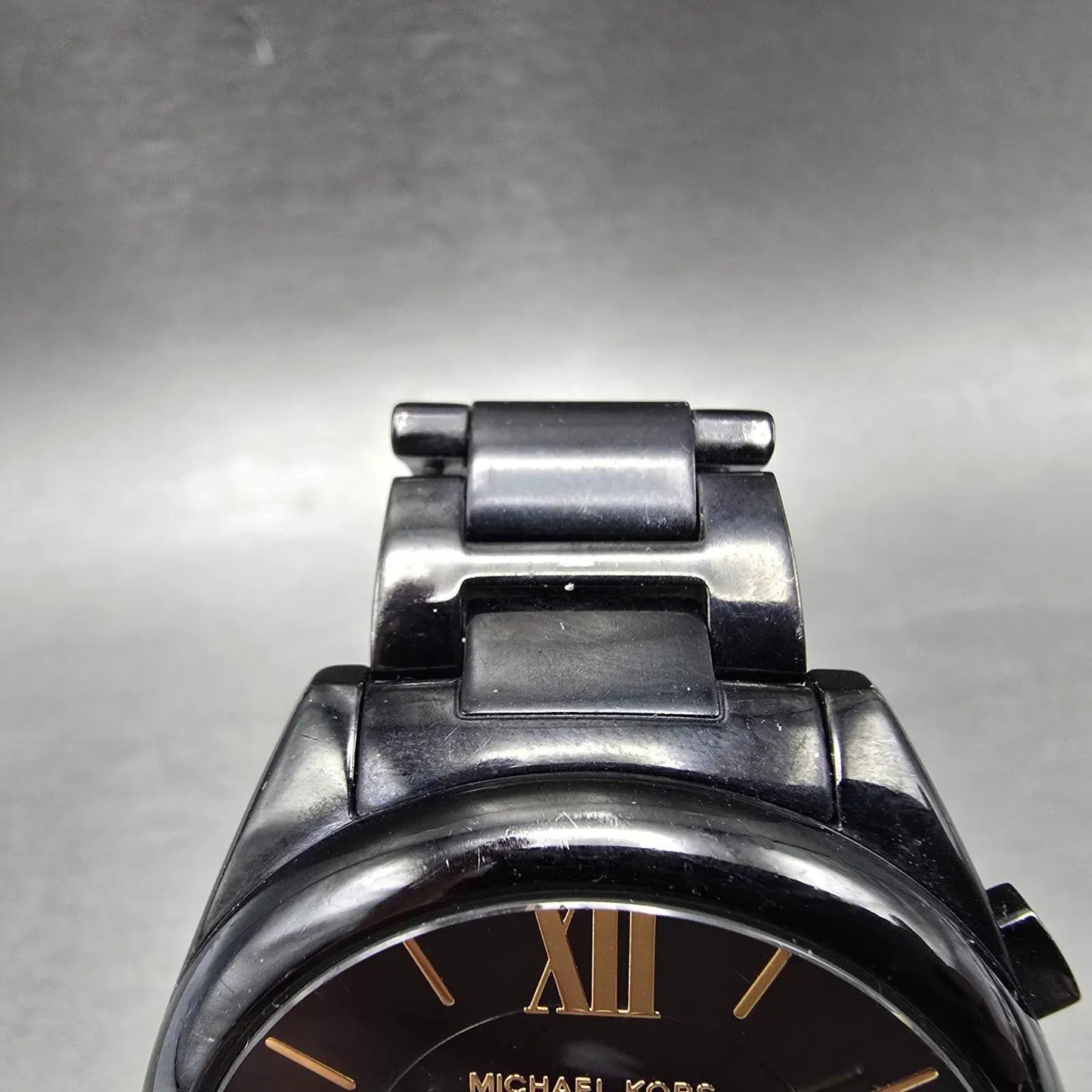 Michael Kors Chronograph Watch Women 42mm Black Dial Black Tone MK-7110 NewBatt5