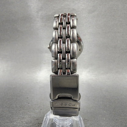 Fossil Blue Dive Watch Women 30mm Orange Dial Silver Tone Date AM3578 New Batt7