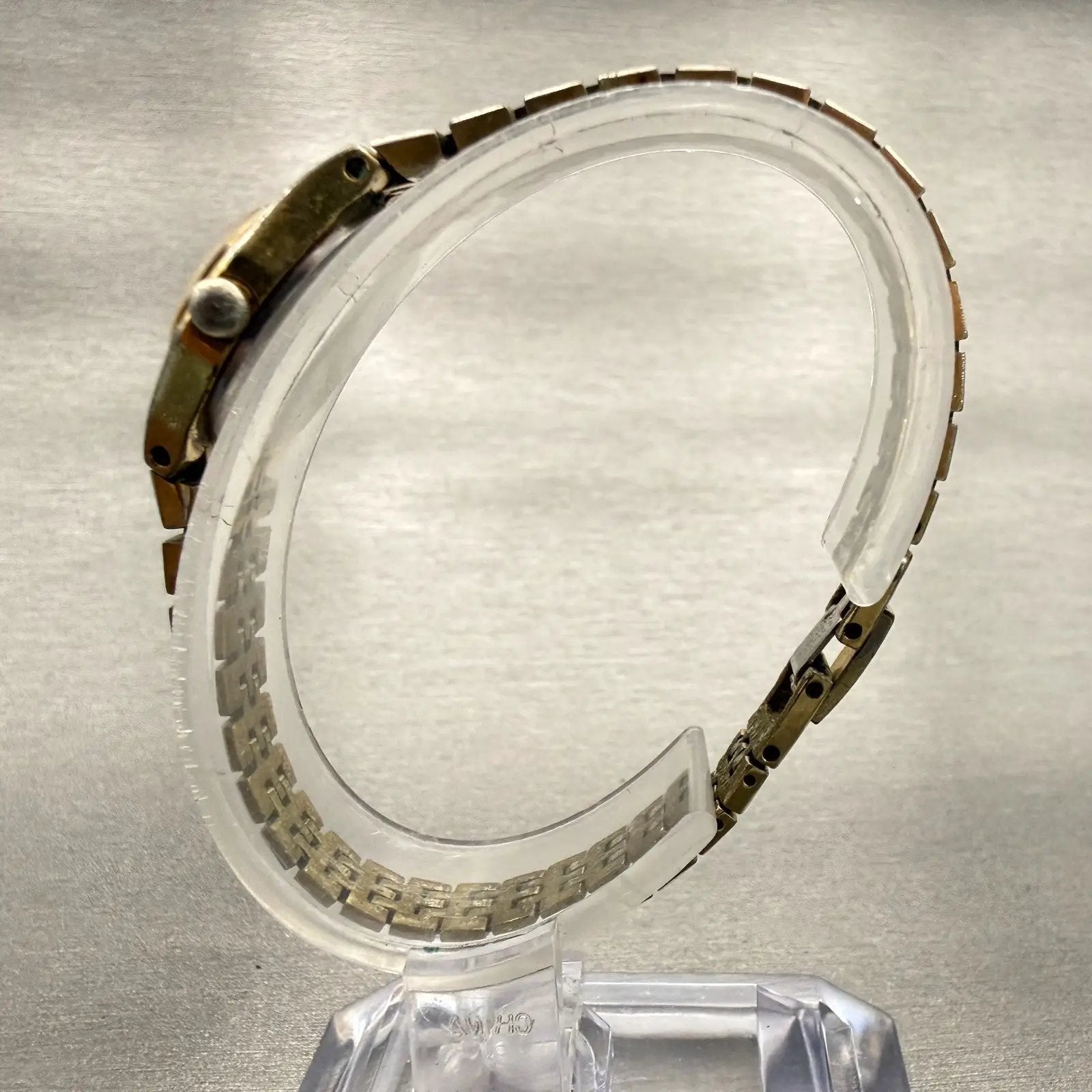 Seiko Watch Women 17mm Gold Dial Gold Tone Oval 5420-0130 New Battery Vintage6