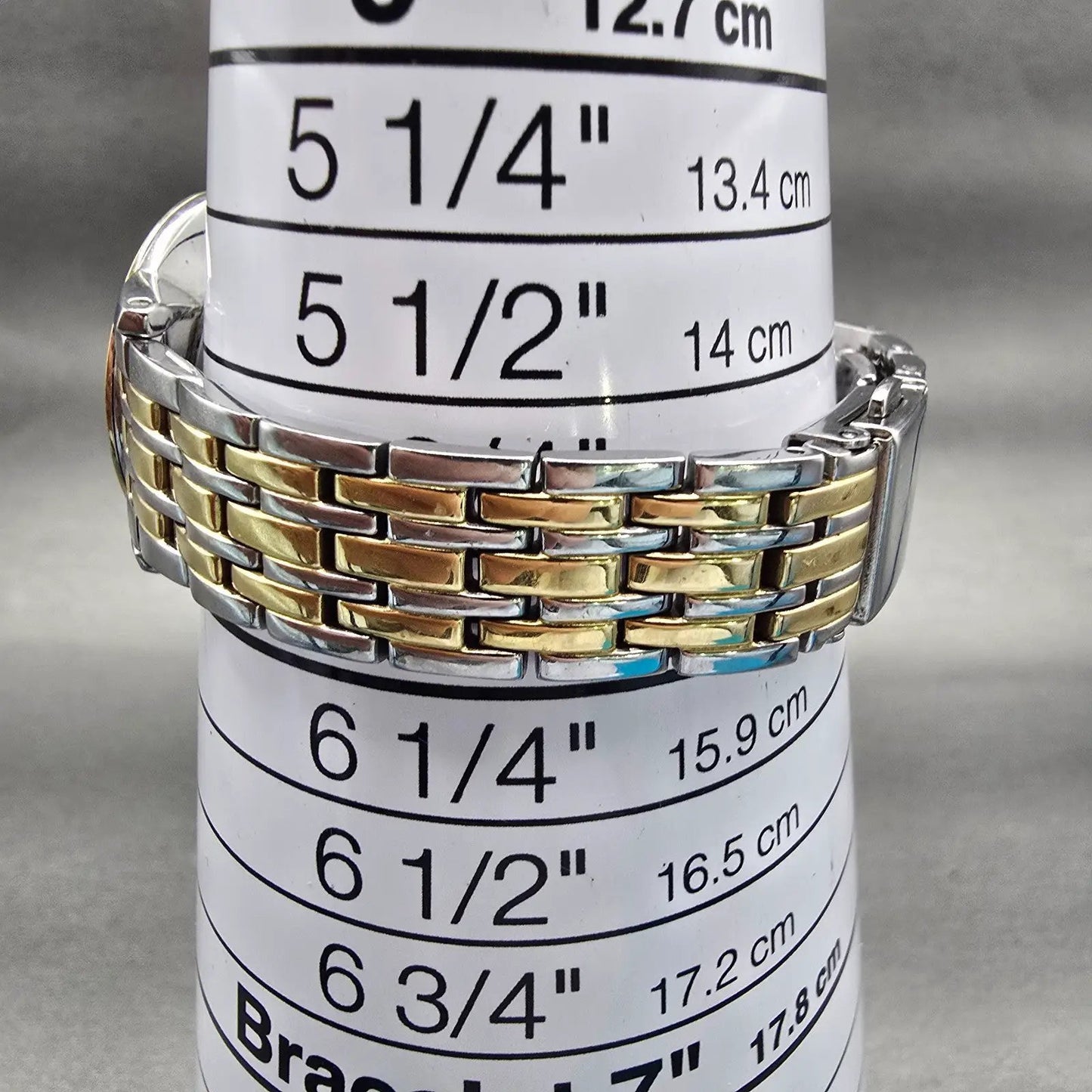 Bulova Watch Women 27mm Silver Dial Two Tone Gemmed Round 98P115 New Battery9