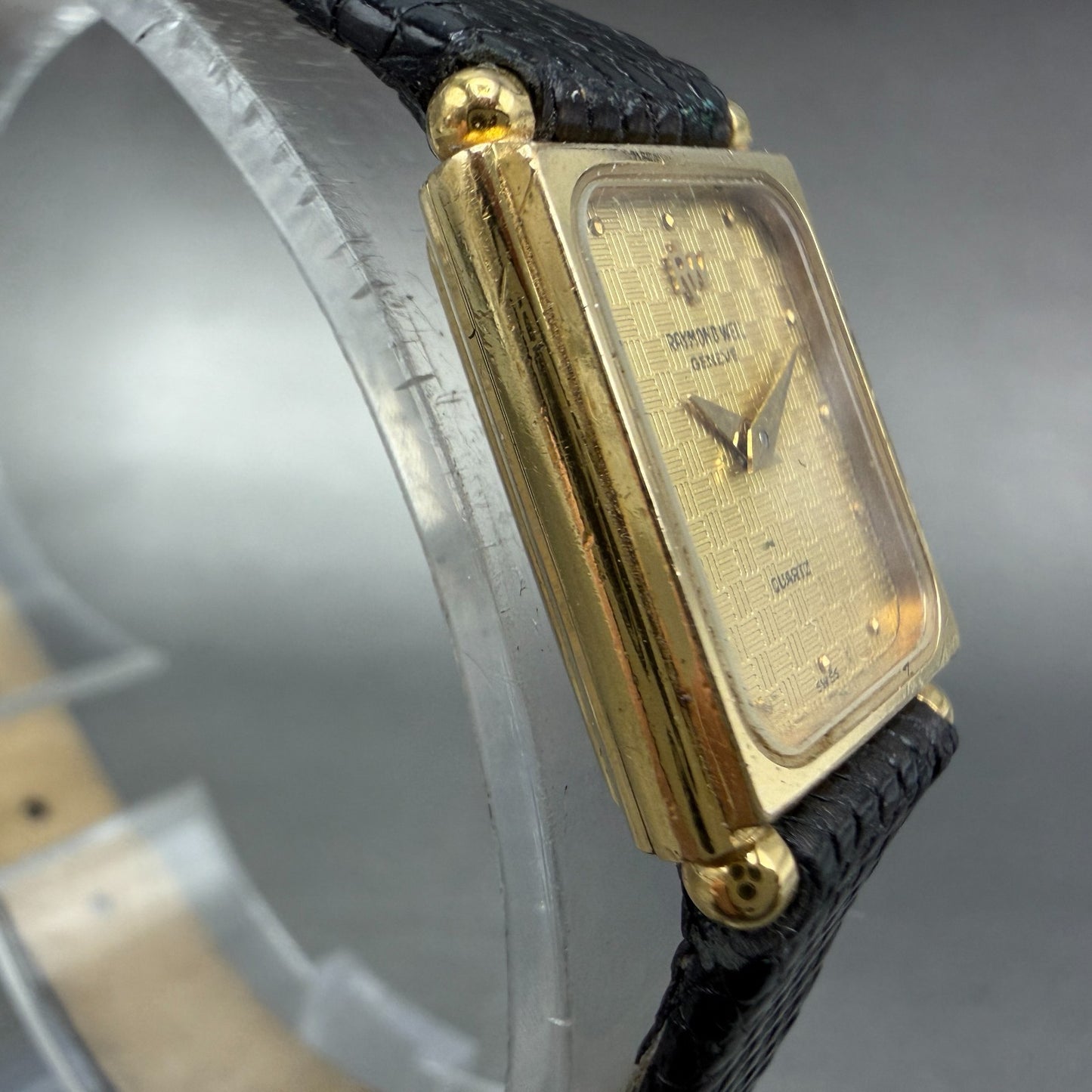 Raymond Weil Tank Watch Women 17mm Gold Dial Gold Plated Rectangle 5732 PARTS4