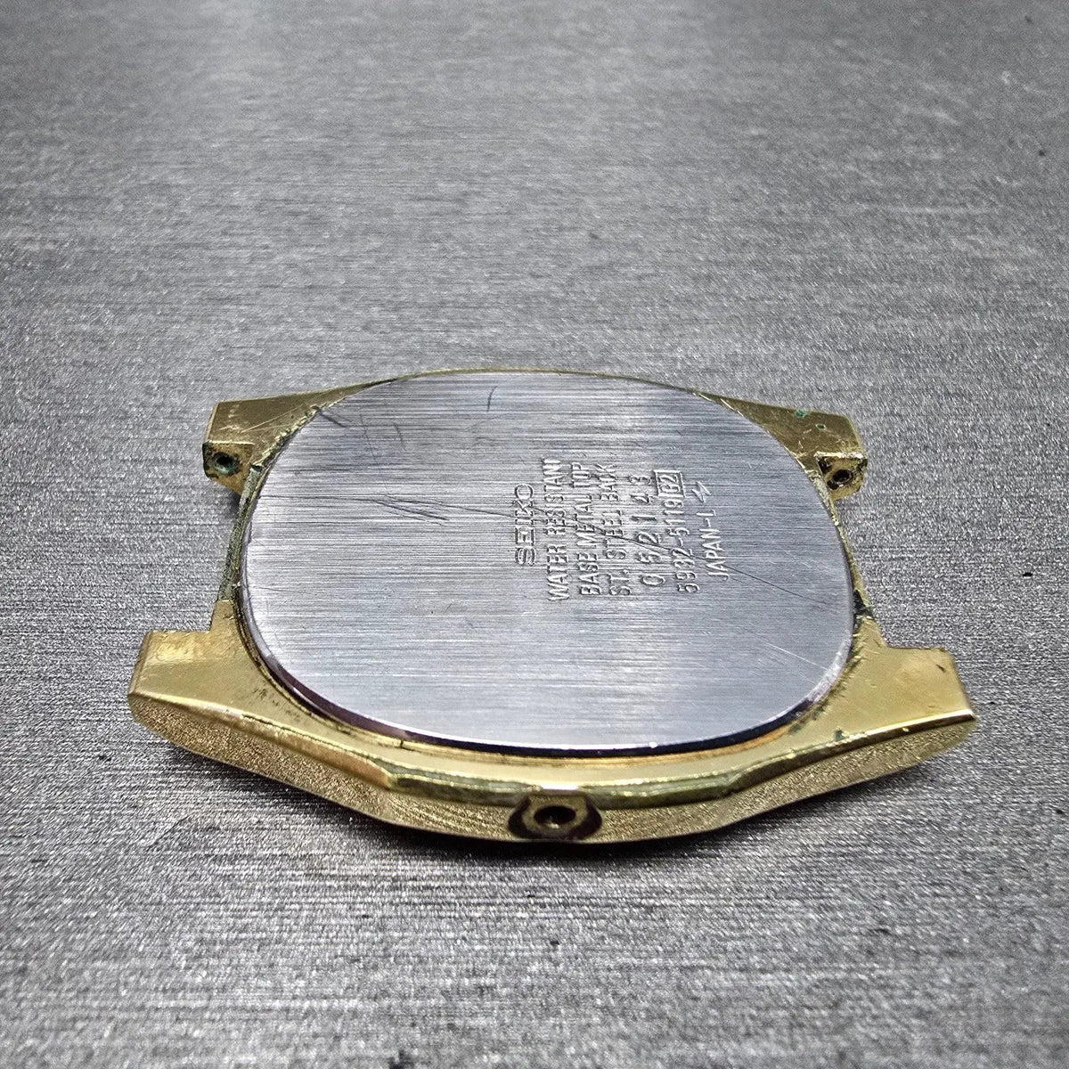 Seiko 5932-5119 Watch Case Gold Tone Oval 31.5mm W/Crystal Vintage8