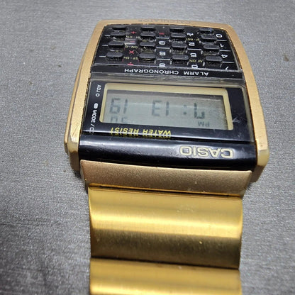 Casio Calculator CA-506 Watch Men 35mm Gold Alarm Chronograph READ!! New Battery5