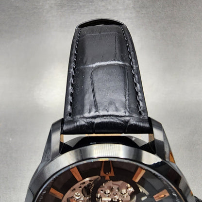 Bulova Sutton Watch Men 43mm Skeleton Dial Black Tone Round Automatic 98A283 B124