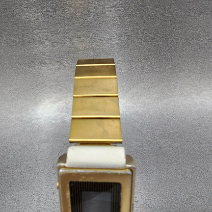 Casio Futurist Watch Women 21mm Digital Black Dial Gold Tone Rectangle New Batt4