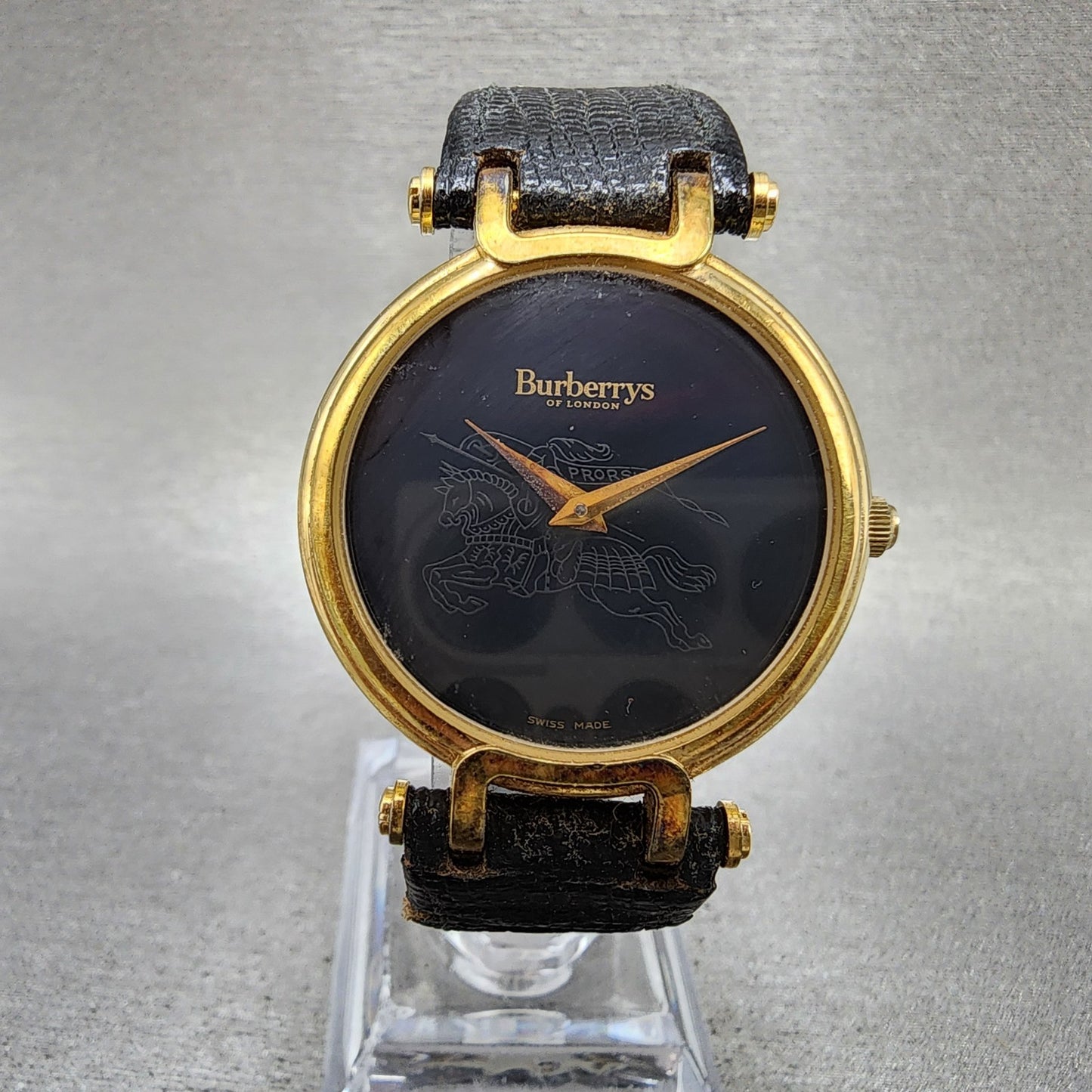 Burberry Watch Men 32mm Black Dial Gold Tone Round 3200 PARTS0