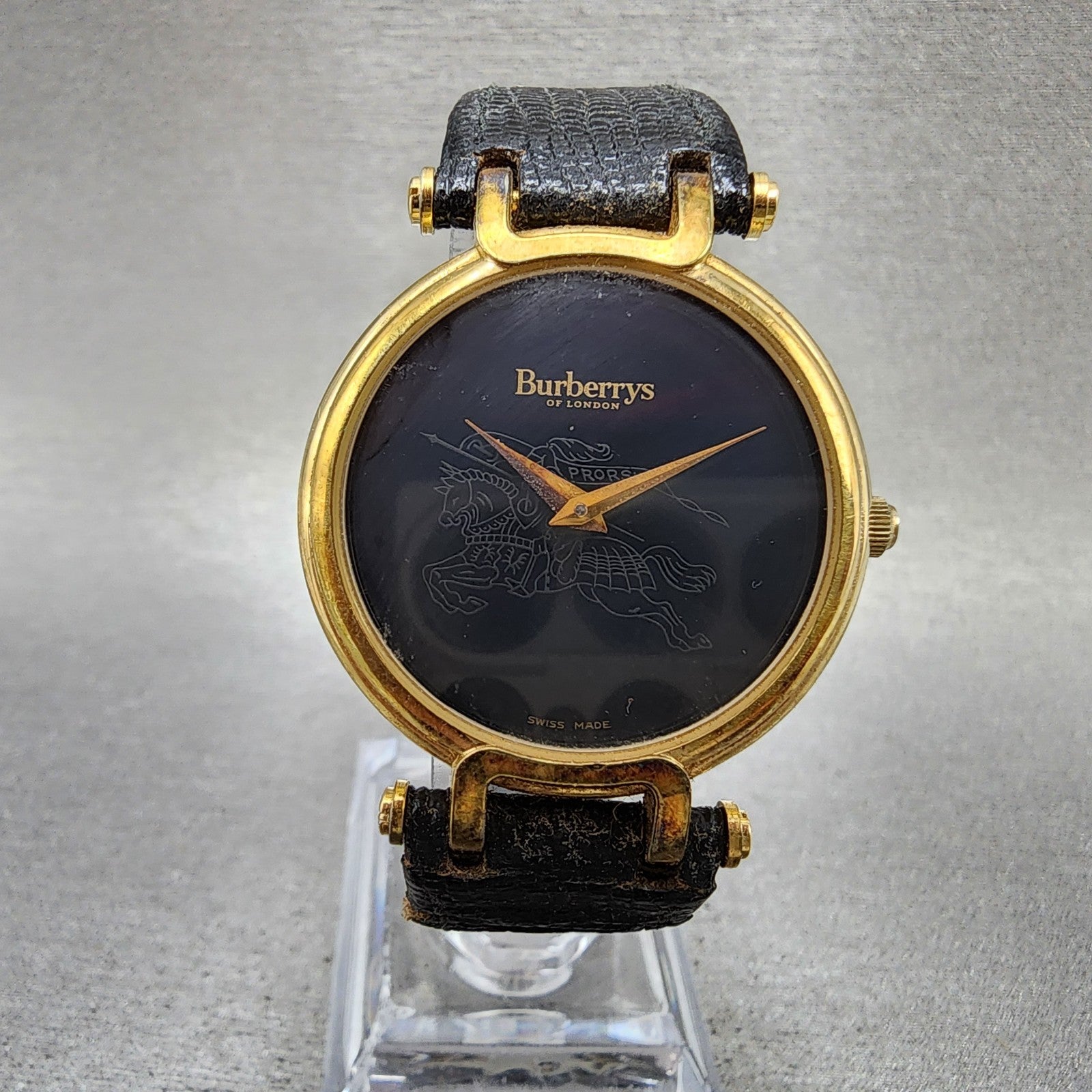 Burberry Watch Men 32mm Black Dial Gold Tone Round 3200 PARTS0