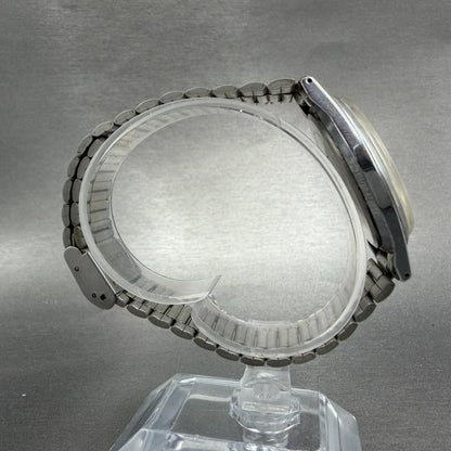 Seiko Alba Watch Men 36mm Silver Dial SIlver Tone Date Y142-8160 New Battery VTG8