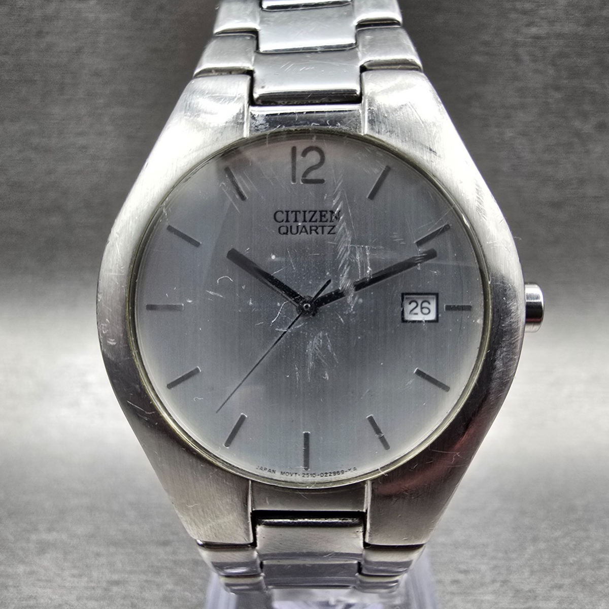 Citizen Watch Men 36mm Silver Dial Silver Tone Date Round 2510-S99281 New Batt0