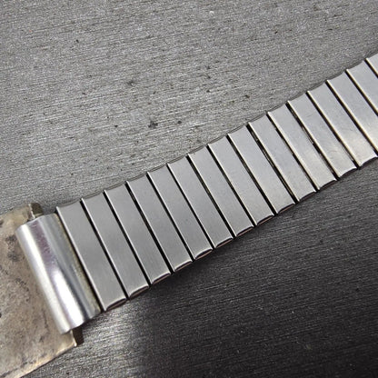 Navajo Sterling Silver Watch Band Tips 17mm Lizard Design Stretch Band VTG16